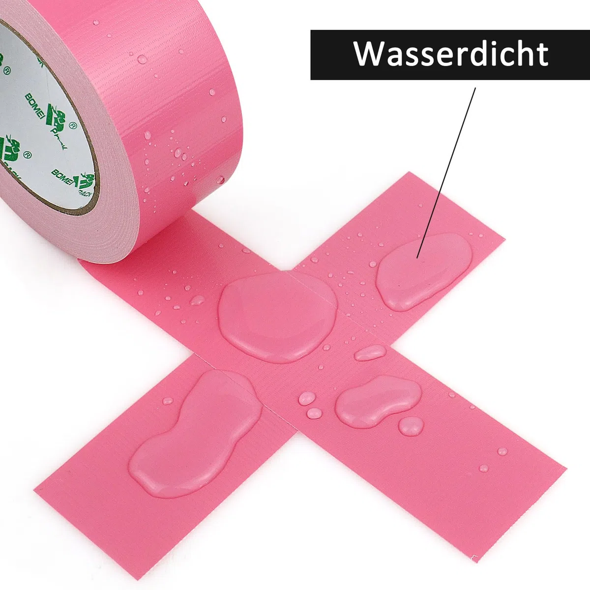BOMEI PACK 2 Rollos Cinta americana Rosa de 50 mm x 30 m - Cinta de tela resistente adhesiva e impermeable - Para reparar, fijar, reforzar y sellar
