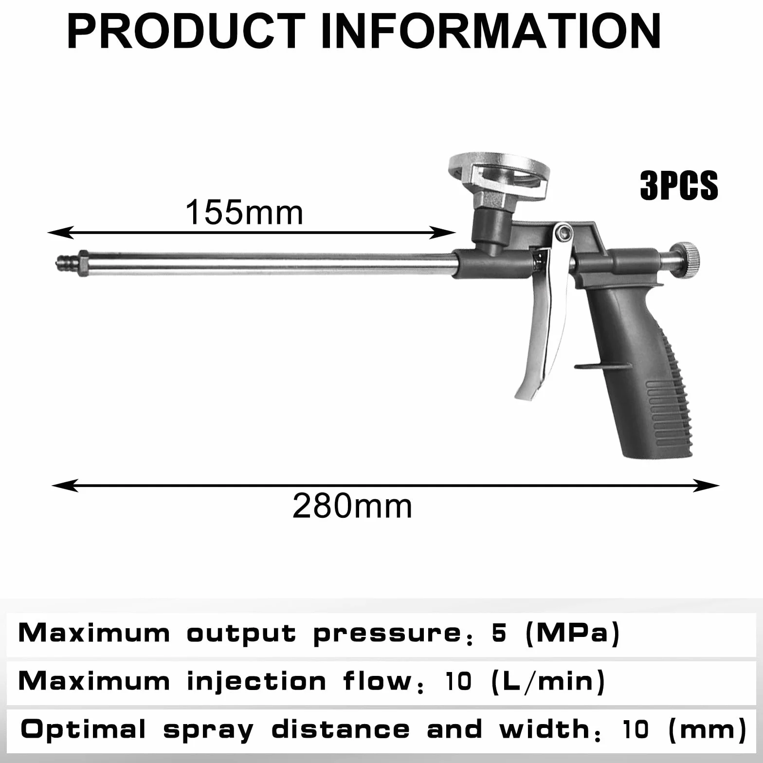 3 pistolas de espuma, pistola de espuma de construcción, pistola de espuma de construcción, pistola de espuma de poliuretano para espuma de montaje, pistola de espuma de construcción, para el hogar y