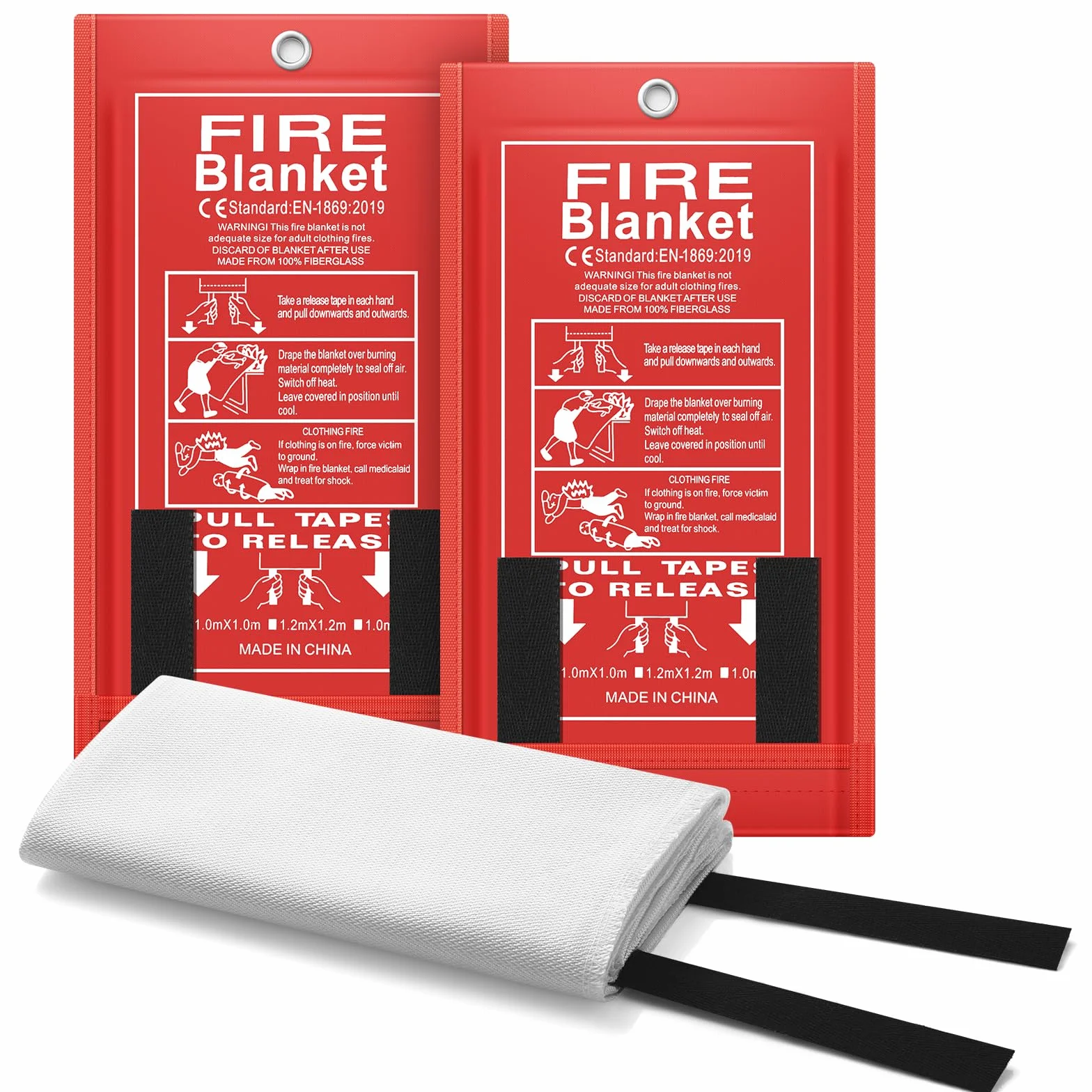 FLASLD Manta ignífuga Fibra de Vidrio 91 cm x 91 cm Paquete de 2