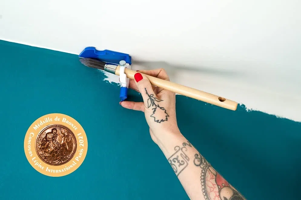 Aplicador pincel rechampir + adhesivo de terciopelo de enmascaramiento de repuesto, herramienta de protección contra desbordamiento de pintura, color azul