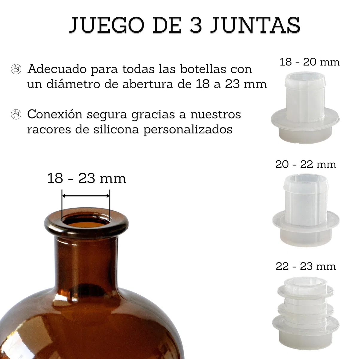 ALTGLAS Dispensador de Jabón 'Zagreb' - Bomba/Dosificador de Jabón de Acero Inoxidable con Juego de Juntas por Jabonera Upcycling por Botellas de 18-23 mm (Negro)