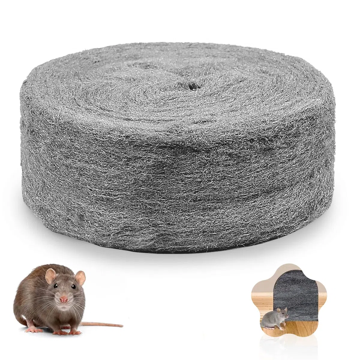 10 m de lana de acero contra ratones y ratas – fino 0000 contra roedores para agujeros, grietas en la pared, rejilla de ventilación en casa y garaje – con guantes