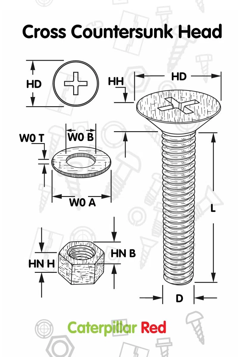 20 x tuercas y tornillos avellanados con agujero transversal Polipropileno Blancos (PP), Acrílico, Pernos Tornillos y Tuercas de Plástico, M6 x 40mm