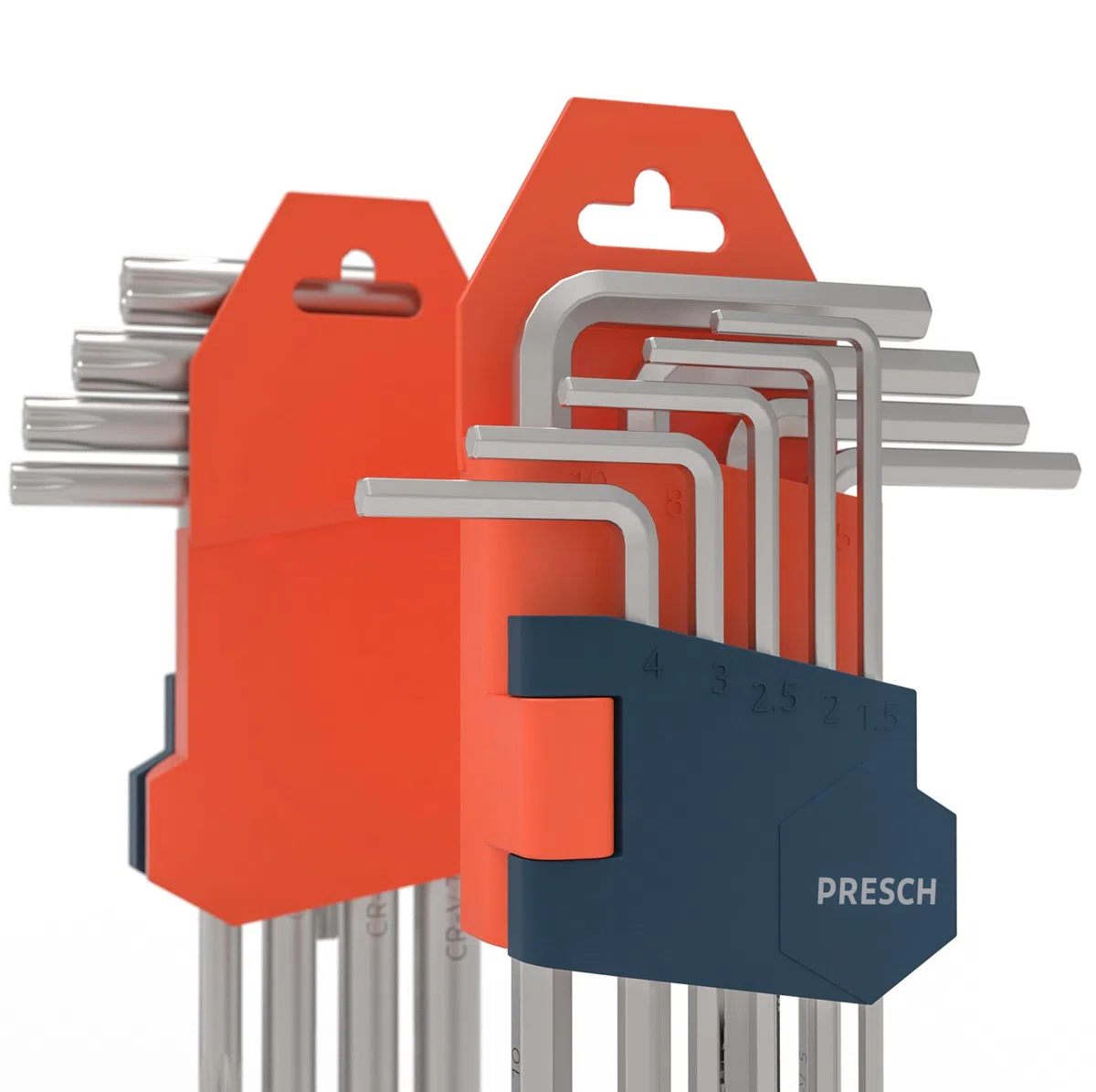 PRESCH juego de 18 llaves Allen HX & TX - juego profesional llaves Allen pequeño compacto con soporte plegable