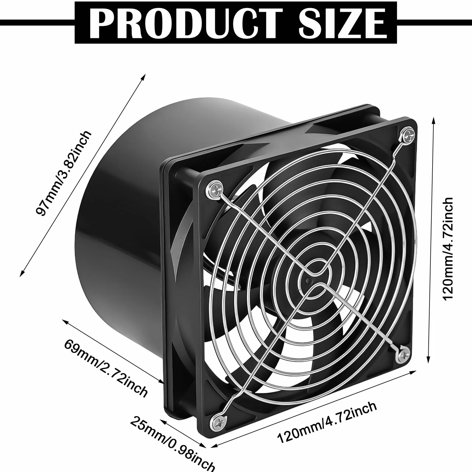 Ventilador de tubo de 100mm, ventilador de extracción, ventilador de conducto con regulador de velocidad, ventilador DC12V para cocina, baño, garaje, invernadero - Silencioso y resistente al calor