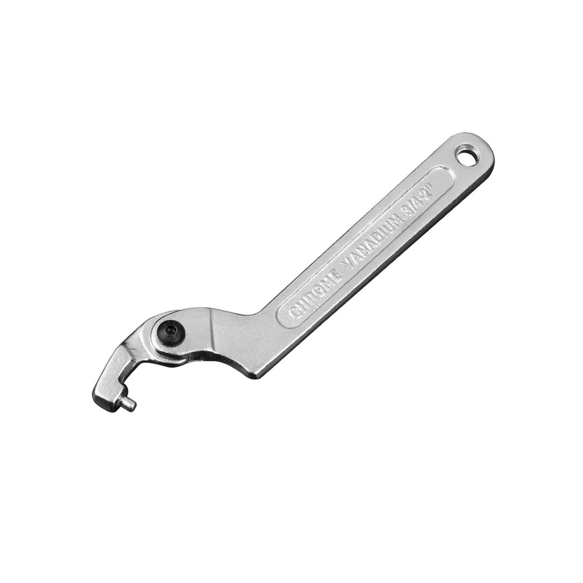 Llave De Gancho C Llave Inglesa Métrica Ajustable De Acero Cromado Vanadio Con Cabeza Redonda De 19-51 Mm Para Quitar Tuercas De Amortiguadores, Contadores De Agua, Maquinaria Y Equipos (1 Pezzo)