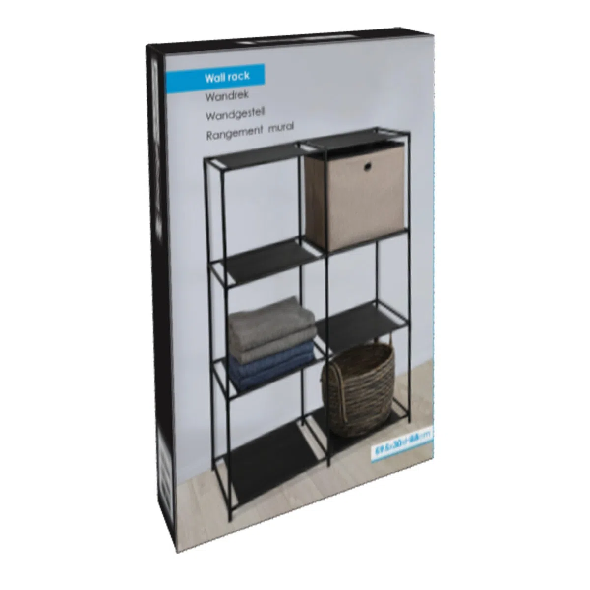 Well Home Estantería Modular de 6 Compartimentos Organizador de Tela y Hierro Tamaño: 59,5x30x88cm