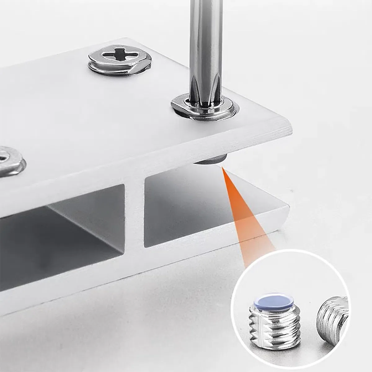 Abrazaderas de Vidrio 4 Piezas Soporte Vidrio 10mm-12mm Soporte Estante Cristal Abrazadera de Aleación de Aluminio para Gabinete Escalera Ducha Pared Clavijas Ajustables, 180 Grados