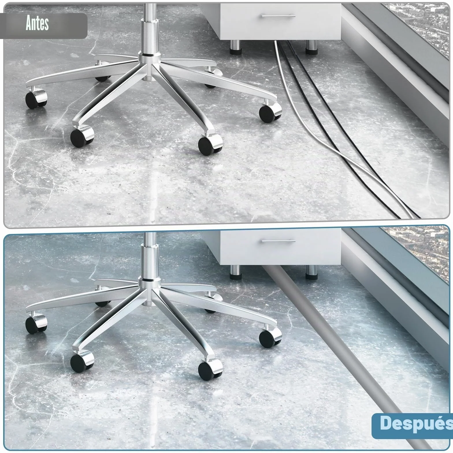 Canaletas para Cables Adhesivas, Madera Pasacables Suelo Goma, Canaleta Cables, para Uso en Oficinas, Escuela, Almacén, Conciertos, Etc, para Proteger Los Cables Evitar Riesgos deTropiezo