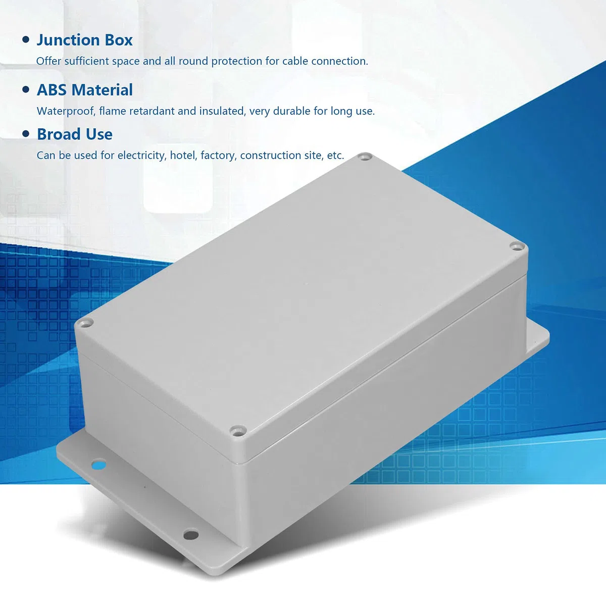 Tyenaza Caja de conexiones, Caja de conexiones eléctricas, Caja de alimentación impermeable Caja de conexión eléctrica ABS para exteriores(200 x 120 x 75 mm)
