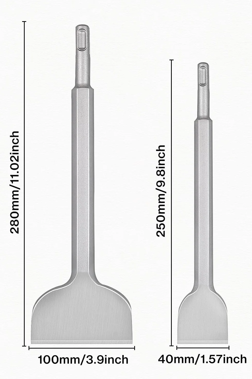 Lytool Cincel SDS Plus Azulejos y Baldosas 250x40mm+280x100mm para Concreto,Mampostería y Martillos de Impacto