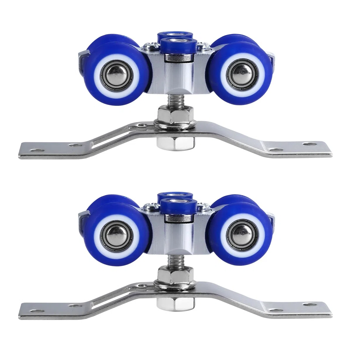 2 Piezas Ruedas para Puertas Correderas, Rotación de 360 Grados, Azules, para Puerta Corredera Simple y Múltiple