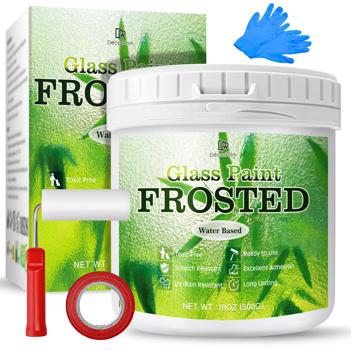 Pintura de Intimidad para Ventana, 500g Herramienta de Vidrio Amigable, Película Basada en Agua, Bajo Olor para Superficies en el Baño, Cocina