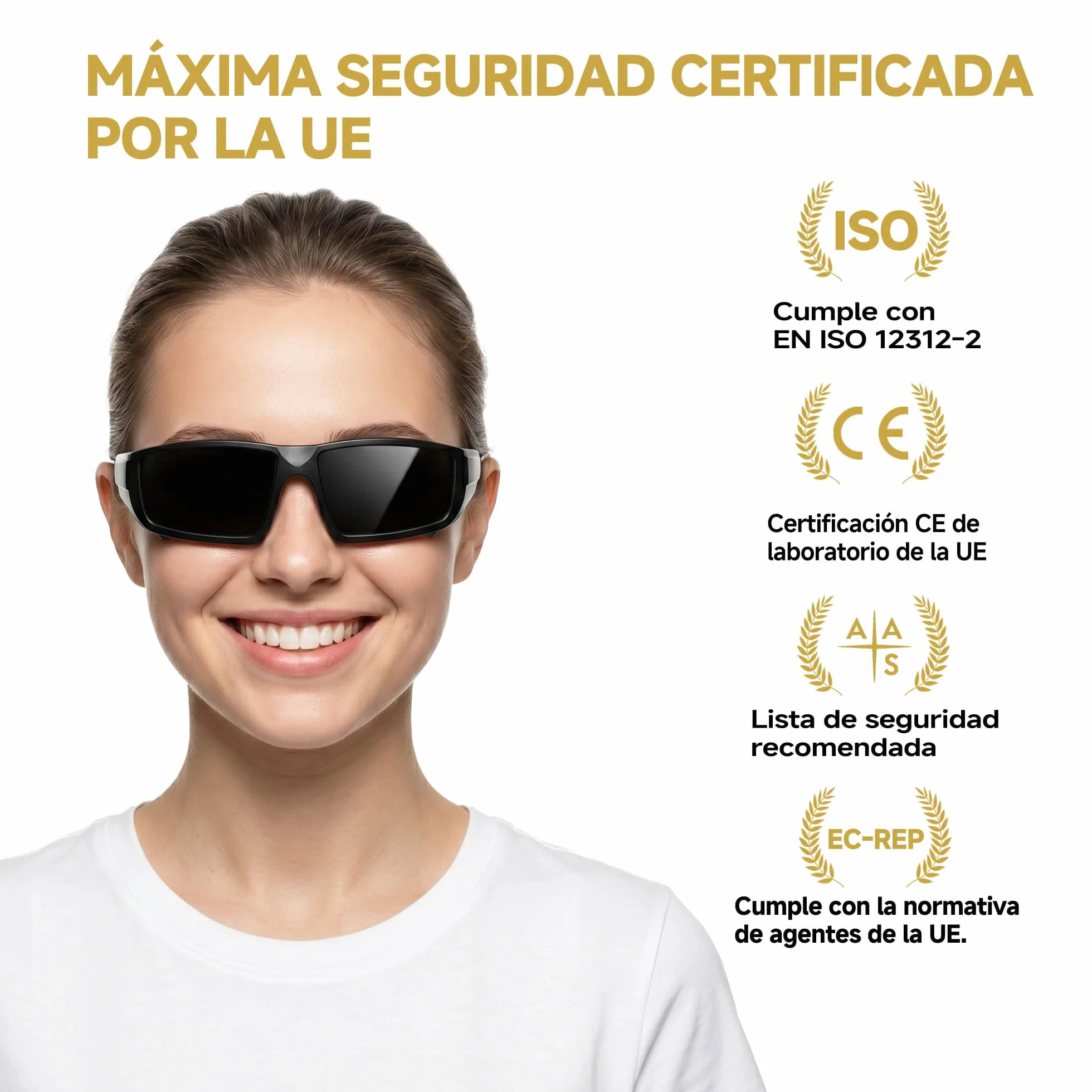 Premium Plástico -Gafas Eclipse Solar Homologadas - Certification CE y EN ISO 12312-2, seguras para observación directa, listado AAS, Eclipse total 2026