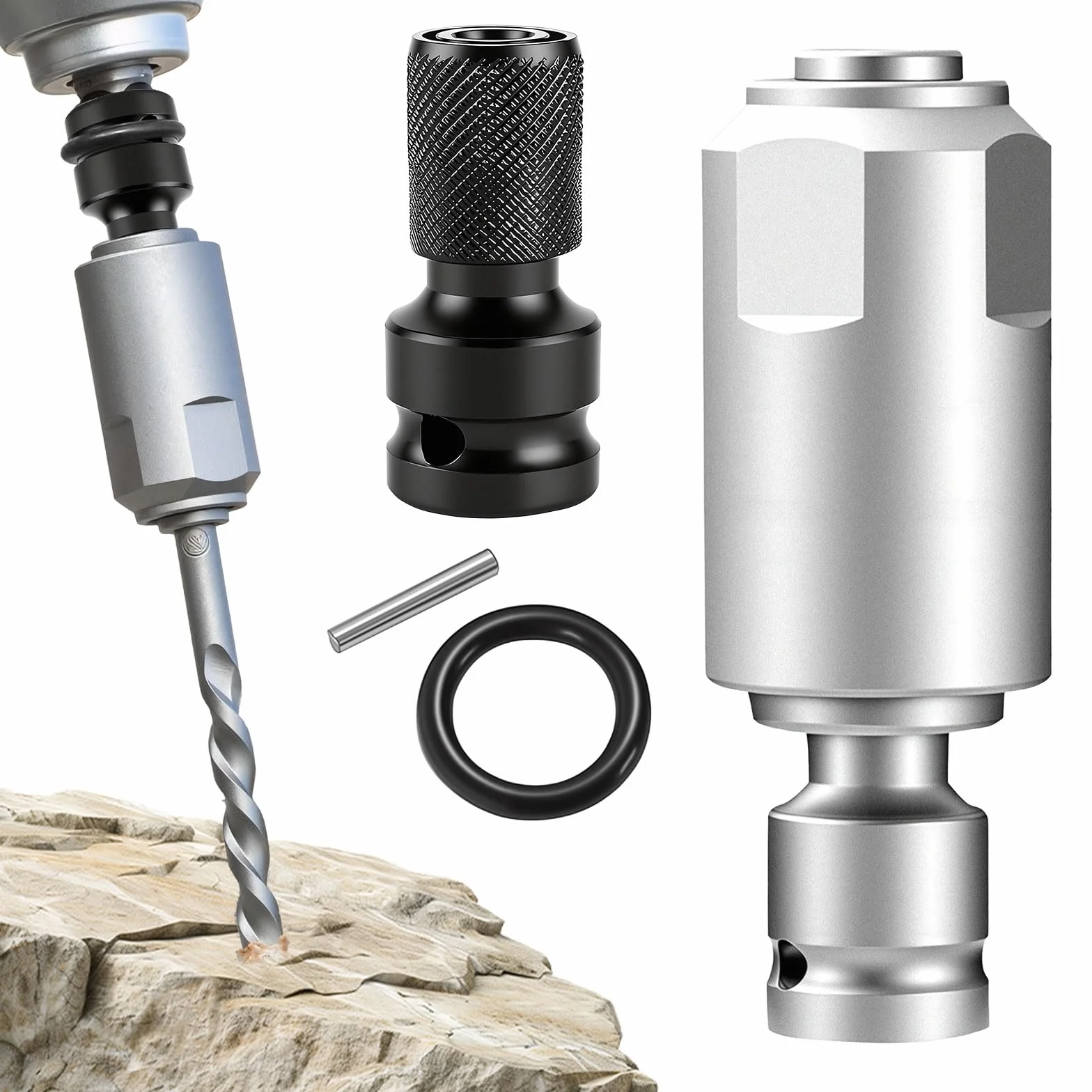2 Adaptadores de Llave de Impacto, Adaptador de Llave de Impacto Sds Plus para Convertir Llaves de Impacto a martillos Eléctricos, Se Convierte en SDS Plus, para Uso con Taladro Eléctrico