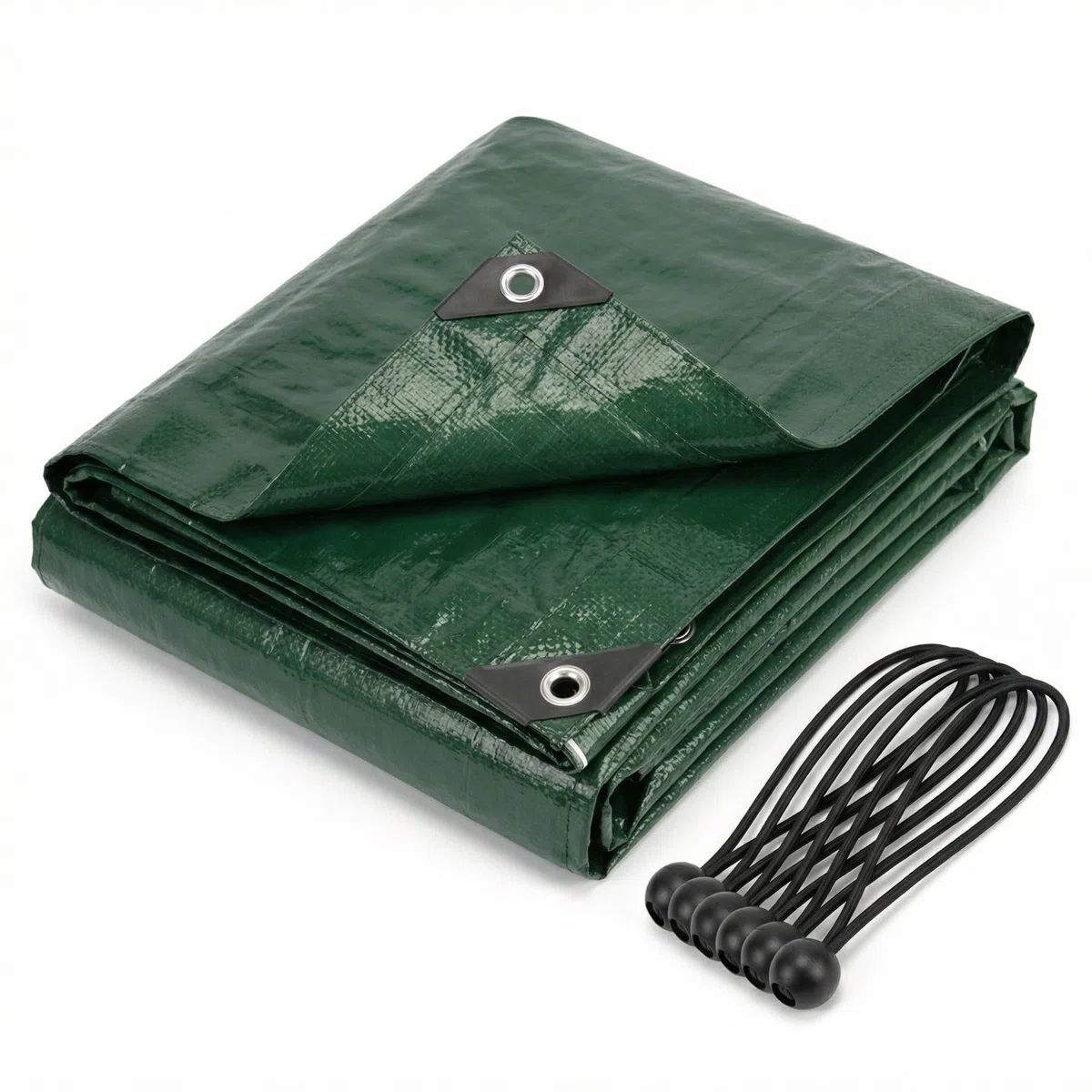 CoverUp! Lona Impermeable Verde 2x3 m 200 g/m² con 10 Gomas de sujeción y Ojales Aluminio – Resistente UV y desgarros – Cobertura Exterior Premium