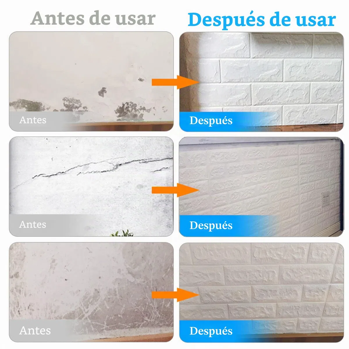 Papel Pintado 3D Ladrillo,10 Piezas PE de Espuma 3D Wallpaper, Autoadhesivo Grueso Impermeable DIY Pegatina de Pared Espuma 3D,para Salón Dormitorio Fondo de Pared Decoración de Arte (Blanco)