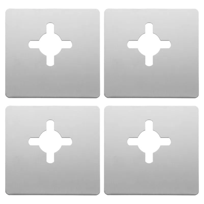 Placas De Refuerzo De Puerta De Acero Inoxidable 4piezas Kit De Reparación De Cerradura Cubiertas De Cerrojo Compatible Manijas Estándar Adecuado Para Hogares y Oficinas