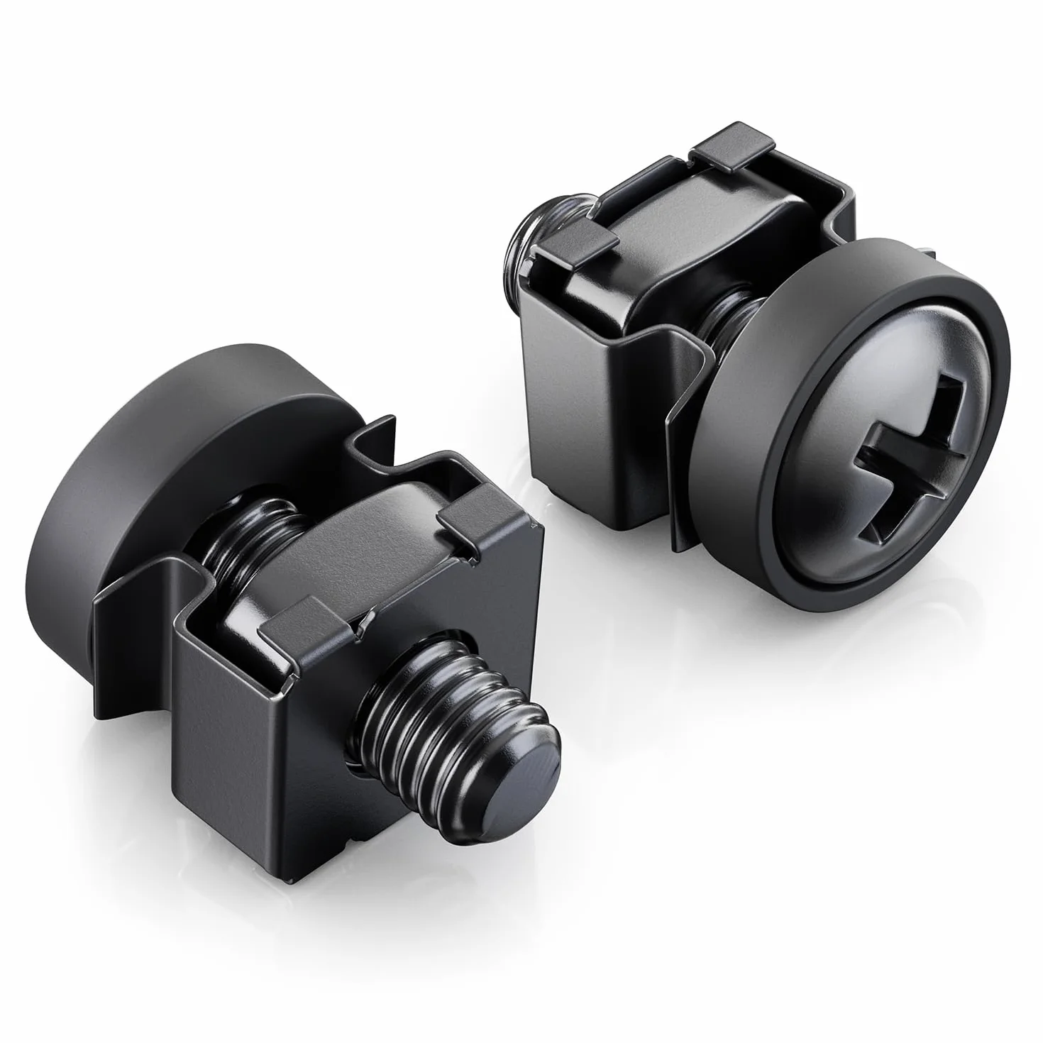 deleyCON [100er Set] M6 Tuercas Jaula & Tornillos para Armarios Red 10 Pulgadas 19 Pulgadas Racks IT, Kit Montaje para Rack Servidor Patchpanel Carcasa Técnica Eventos - Negro