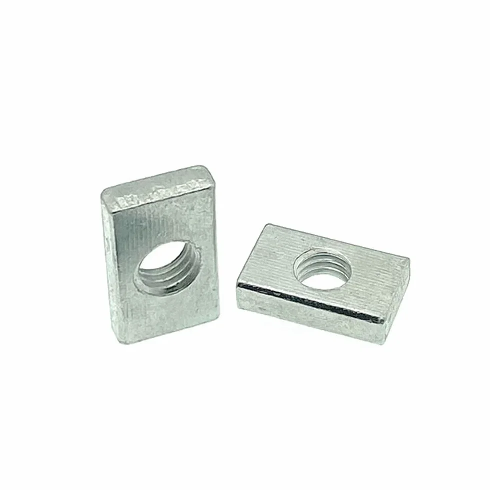 25pcs M6×15×20×4mm Tuercas Cuadradas Tuercas Rectangulares Acero Carbono Galvanizado