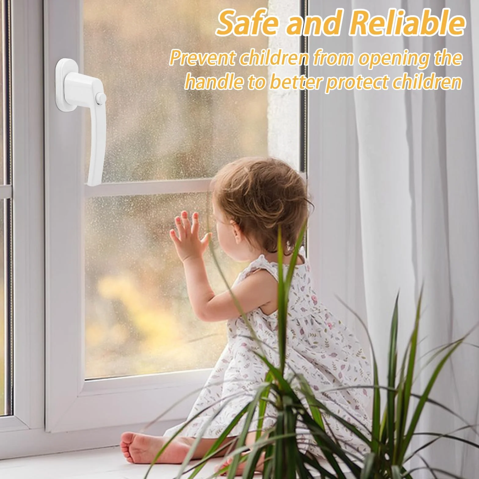 4 tiradores de ventana con cerradura, cierre de ventana con botón, tiradores de aluminio para ventanas de seguridad para niños, cerradura de ventana, tirador de puerta de terraza, tirador de seguridad