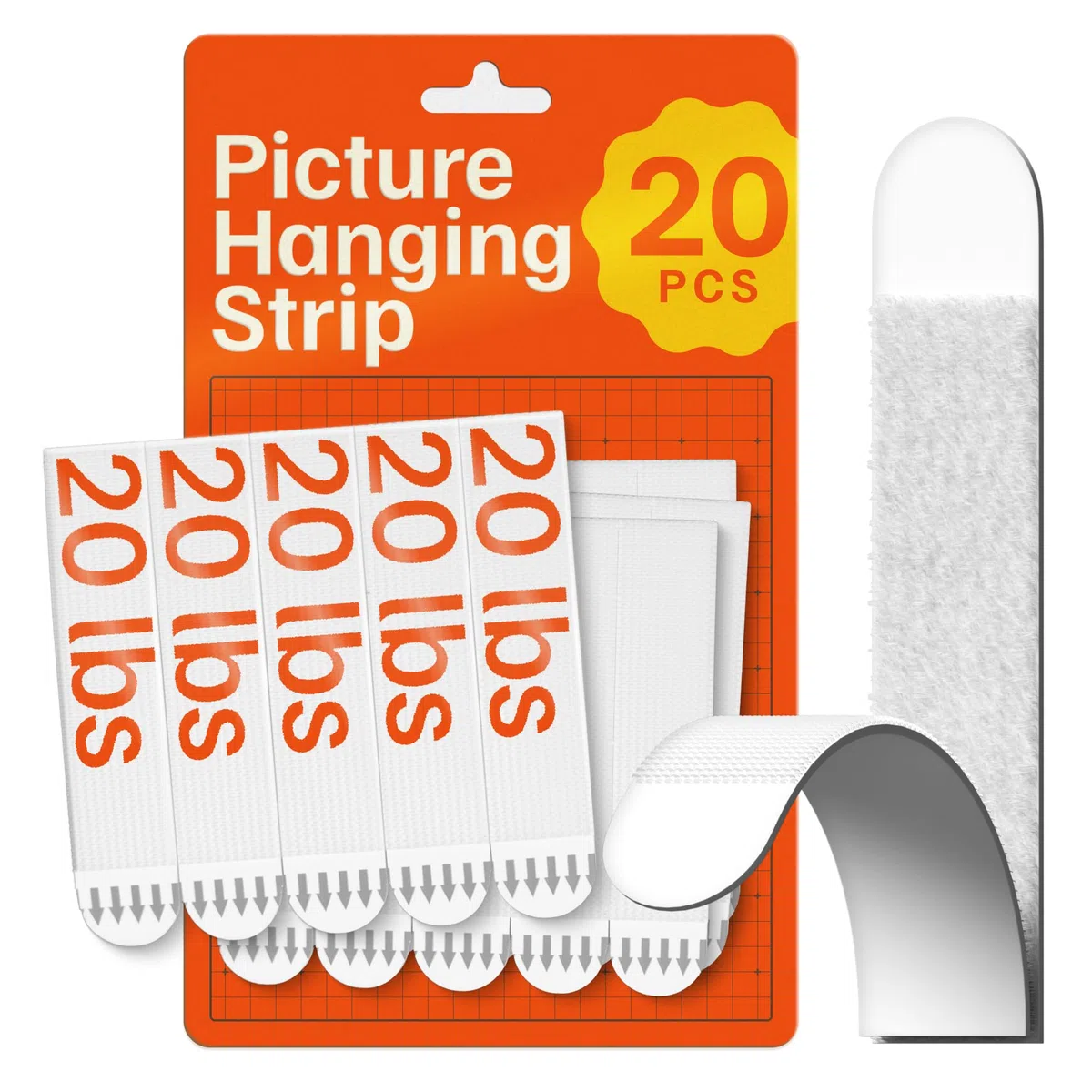 Tiras ultra fuertes para colgar cuadros (10 piezas) con respaldo adhesivo, perfectas para actualizaciones amigables con alquiler, tiras para colgar en la pared sin clavos, tiras adhesivas resistentes