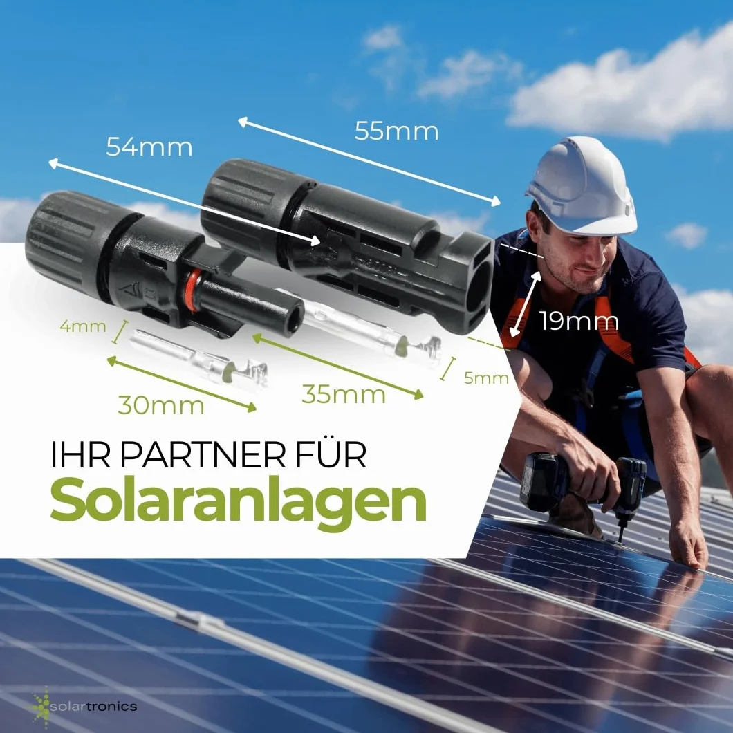 SOLARTRONICS 24 pares de conectores solares, macho/hembra, conectores de cable para panel solar IP67, resistente al agua, conector PV compatible con MC4, conector para cable solar de 4 mm² – 6 mm² con
