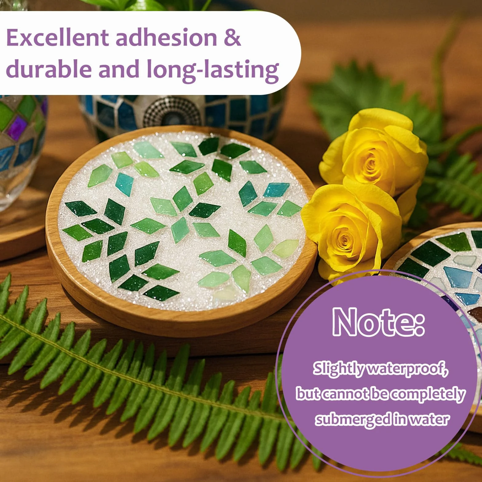 1DFAUL 200 g lechada de cristal para mosaicos, ideal para manualidades, herramientas para mosaicos, alto contraste de color, calafateo directo, ideal para mosaicos y proyectos de manualidades (blanco)