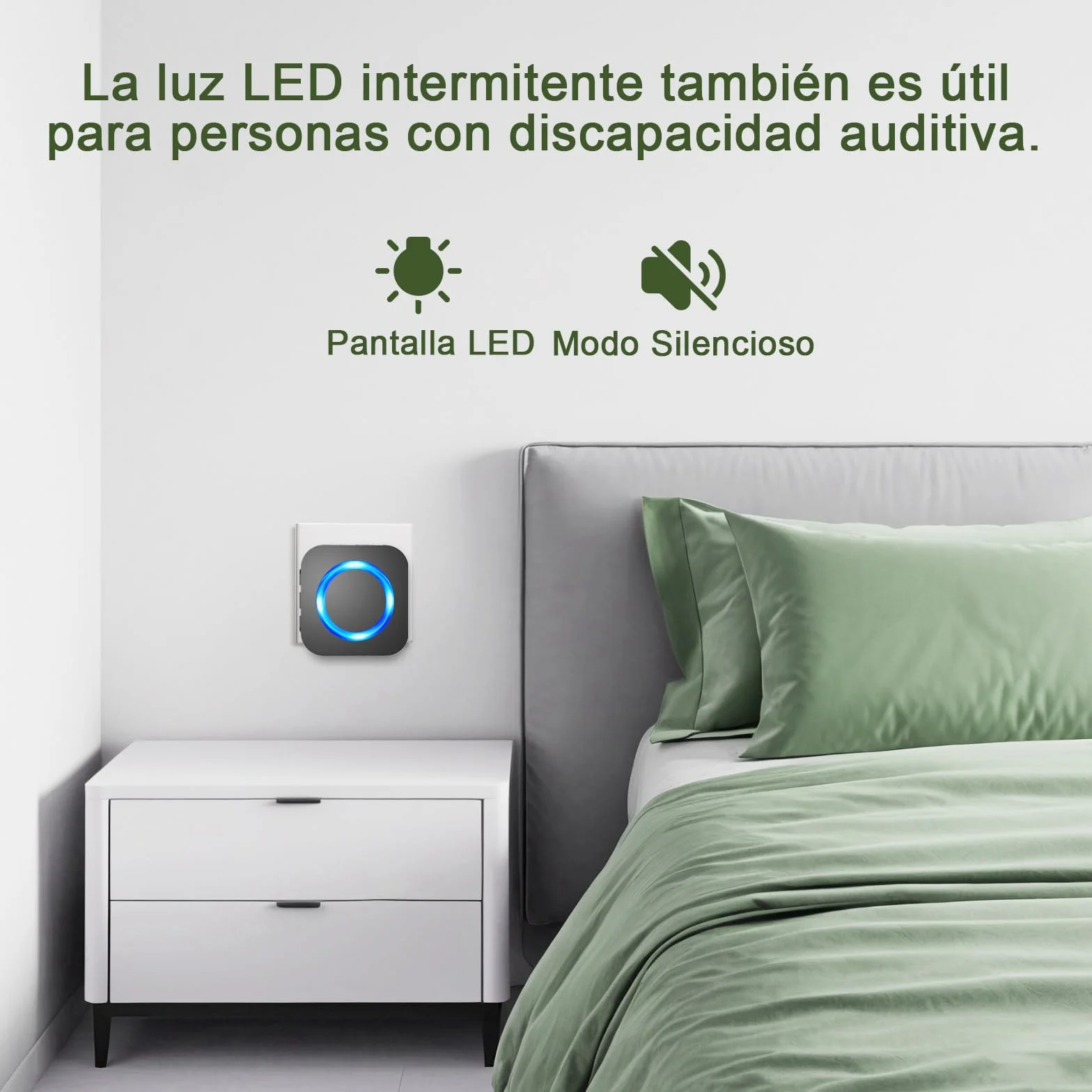 SURFOU Timbre Inalámbrico Exterior Impermeable, Kit Doorbell Puerta para Casa 400M de Alcance Doorbell con 55 Melodías, 5 Niveles de Volumen, Indicador LED, Fácil Instalación para Hogar, Negro
