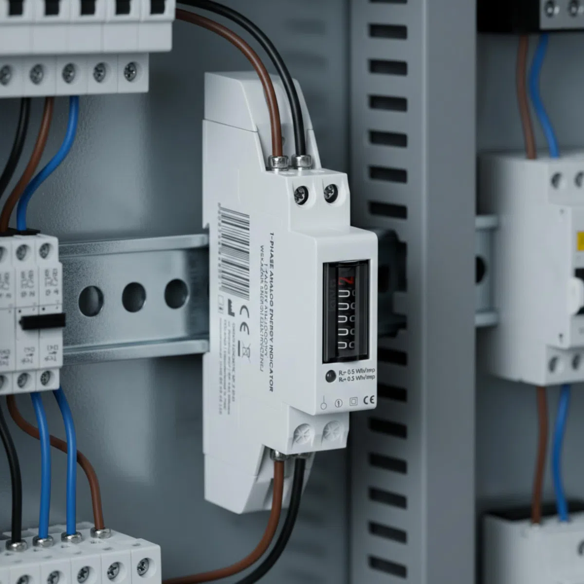 Medidor De Consumo Electrico Monofasico 40A 50Hz 2000imp/kWh (Indicador analógico 5+1)