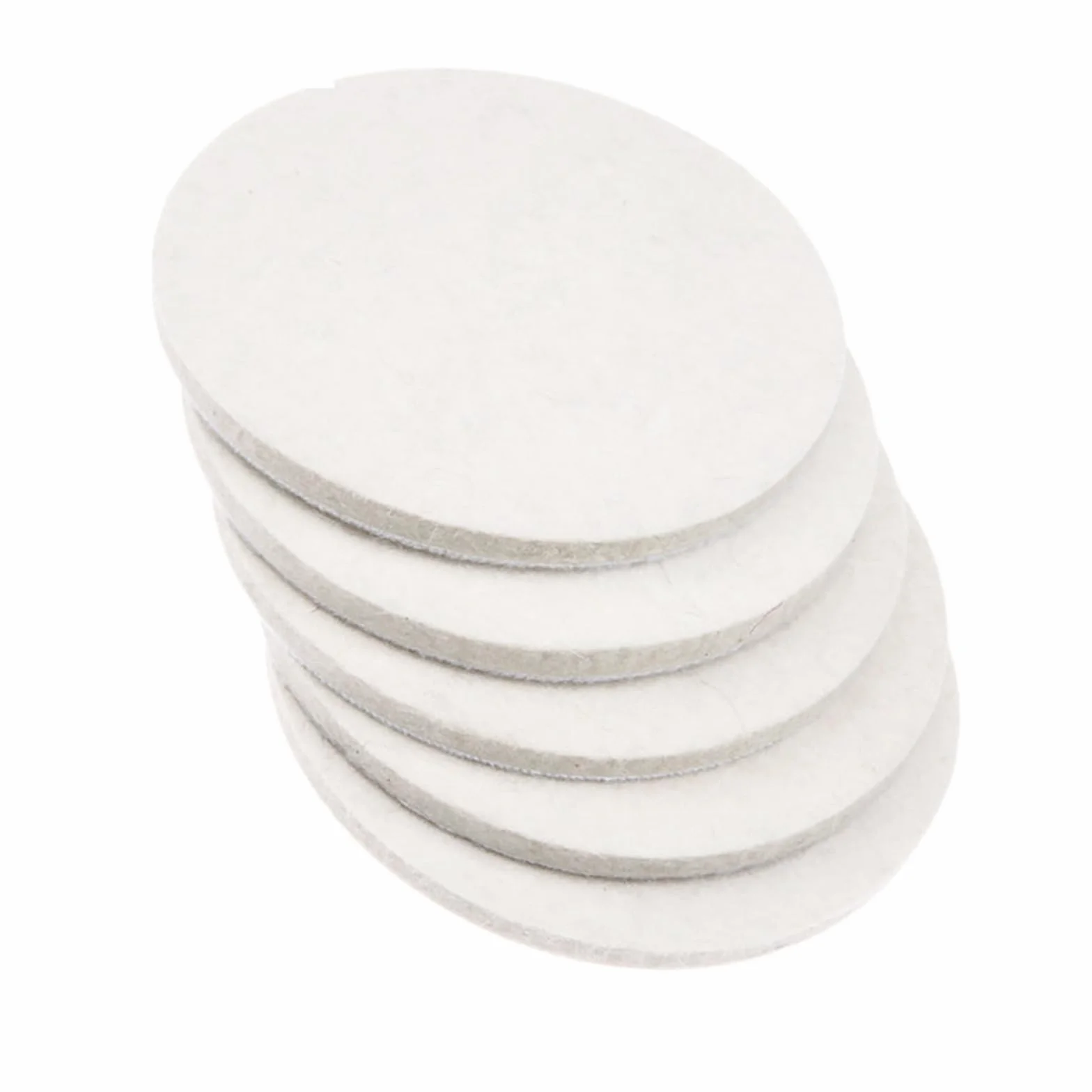 5 almohadillas de pulido de fieltro de lana de 125 mm x 8 mm (L*D) para pulir vidrio, plástico, metal, mármol, disco de pulido para cocina, baño, lijadora orbital