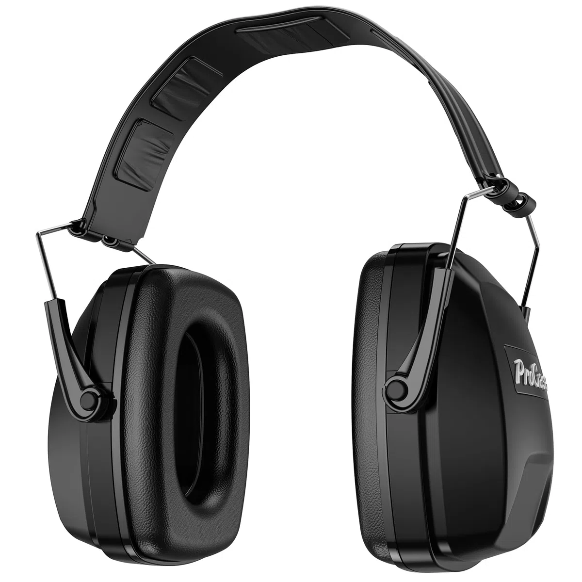 Procase Orejeras Profesionales de Reducción de Ruido, SNR 34 dB Cascos Ajustables Antiruidos para Disparos, Orejeras con Bloqueo de Sonido para Caza, Maquinaria de Construcción, Trabajo, Siega -Negro