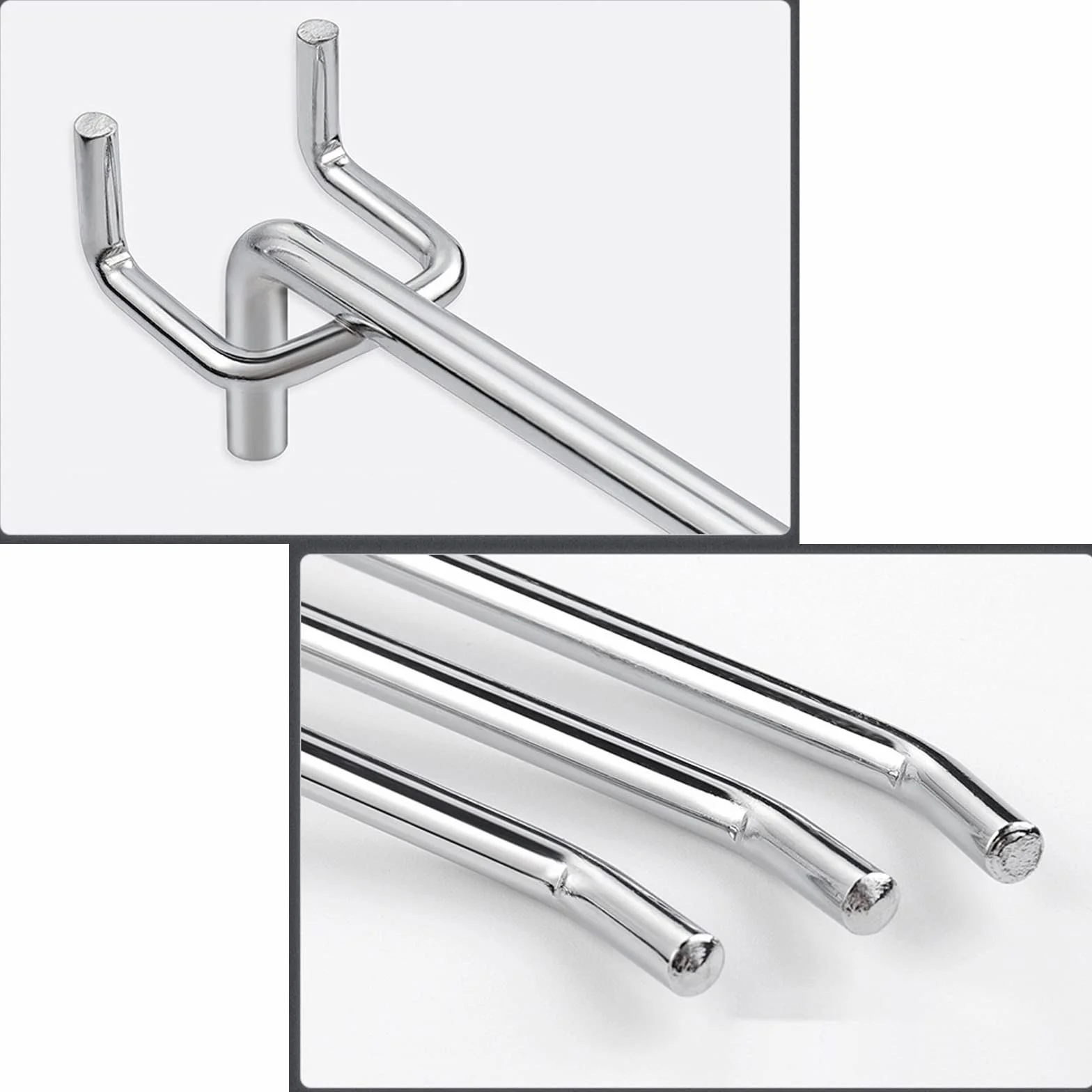 20 Piezas Ganchos para Tableros con Agujeros, 15cm Ganchos de Metal para Panel Perforado, para Perforada de Bricolaje Panel Chapa Perforada de Pared Estante de Exhibición Minorista