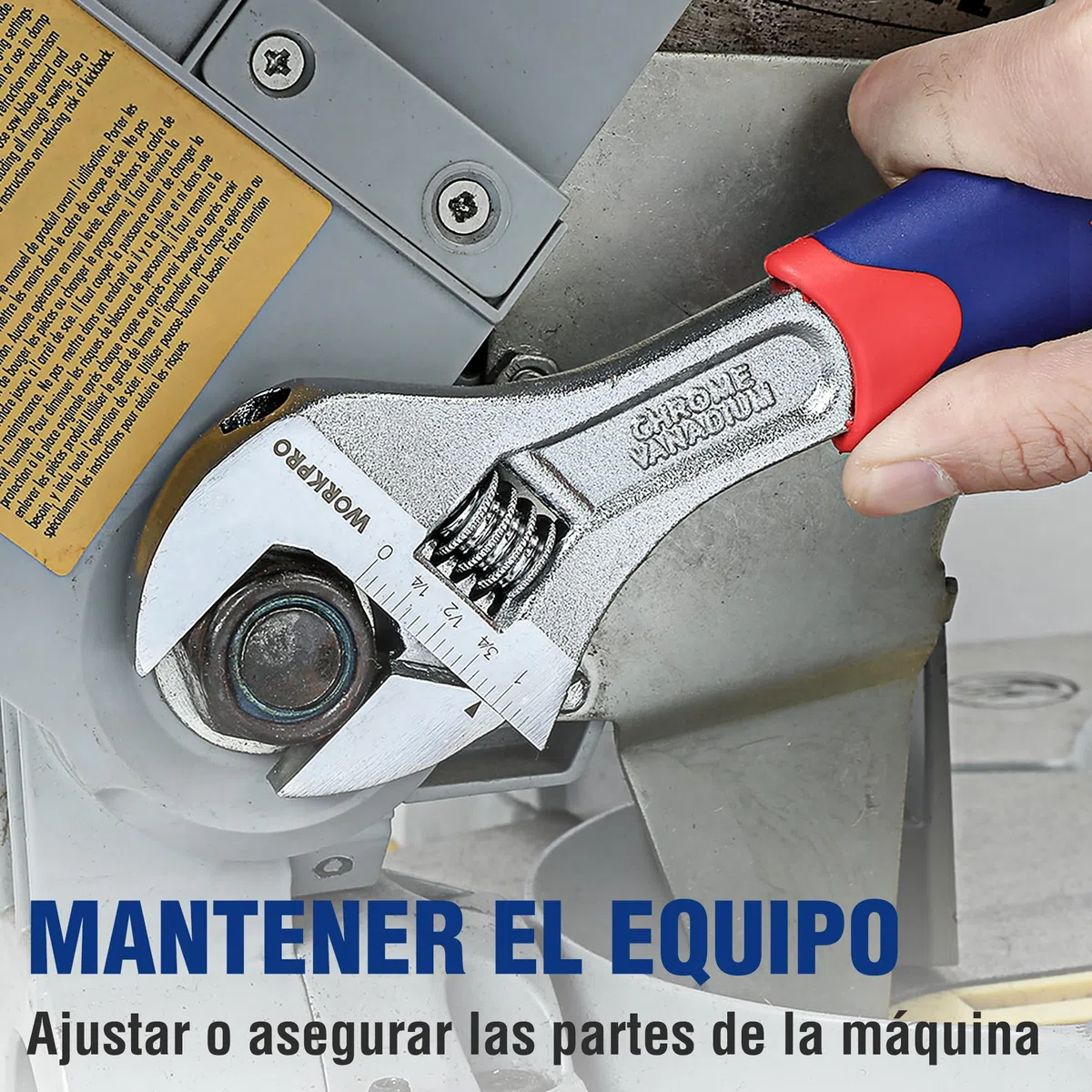 WORKPRO 3Pcs Llave Ajustable(150, 200, 250 mm), Llave Inglesa Acero Cr-V, con Mango Cómodo, Llave inglesa Profesional con Gran Apertura
