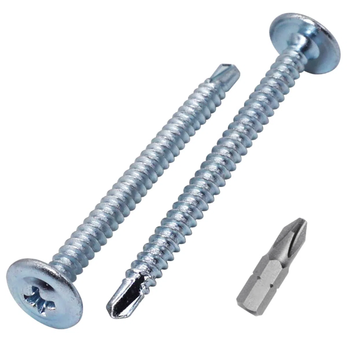 SKIR'CO (60 piezas) tornillos autoperforantes galvanizados de 4,2 x 60 mm, tornillo de chapa, cabeza con collarino modificado PH