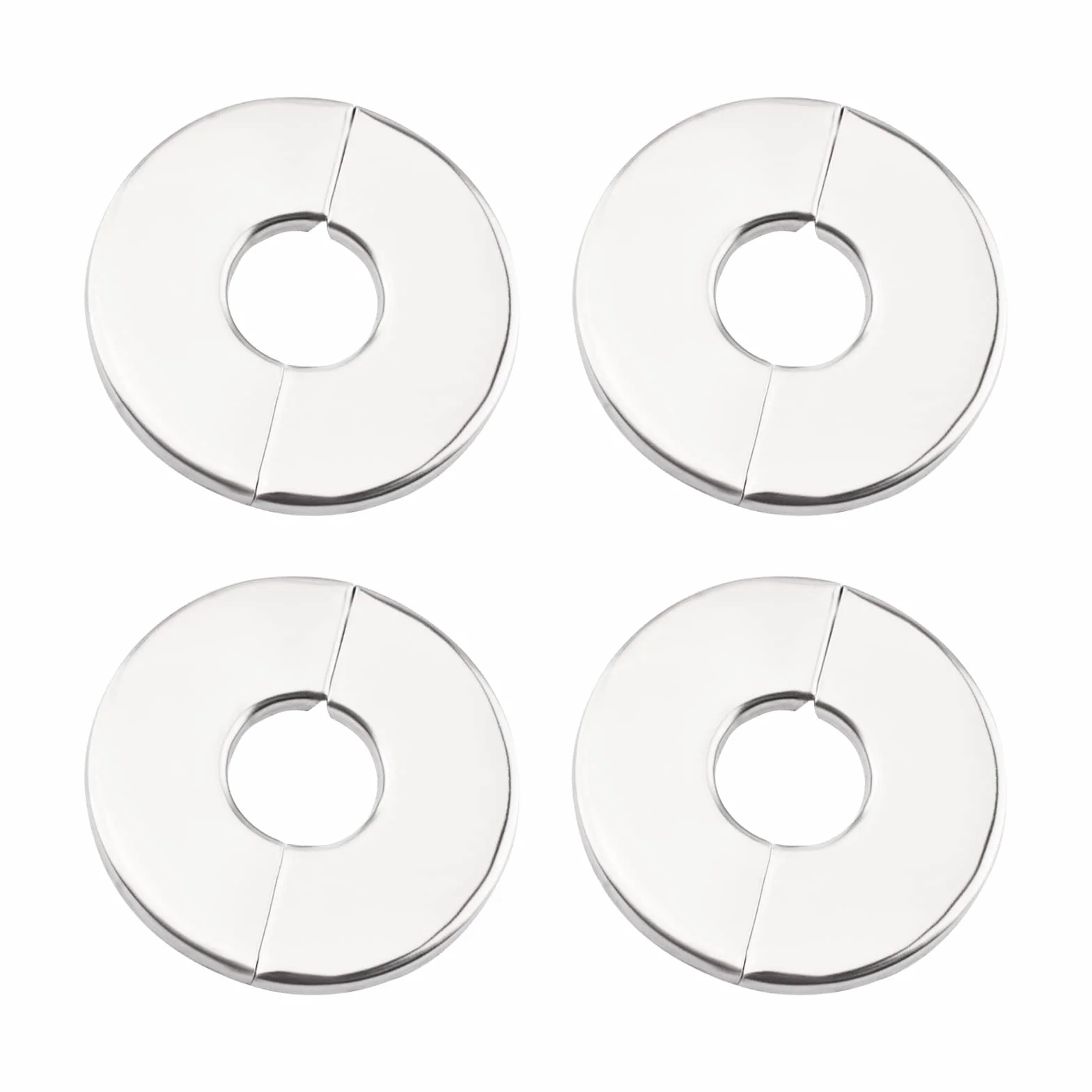 INCREWAY Brida dividida de pared, 4 piezas de acero inoxidable placa de escudo redondo brida partida reemplazo y kit de reparación para tubería de 24 mm de diámetro
