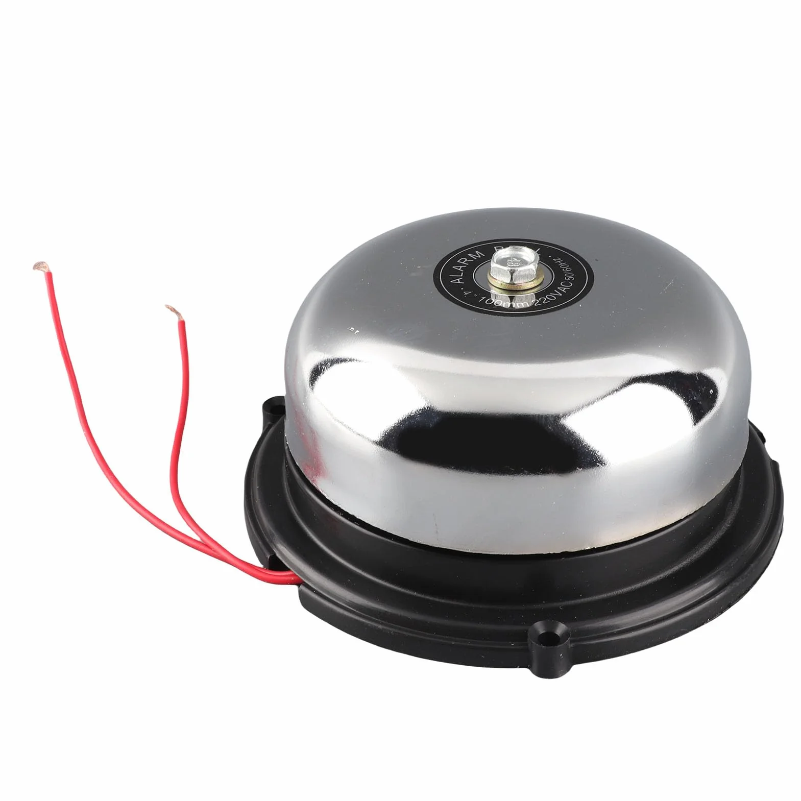 Campana eléctrica de Acero Inoxidable de 4 Pulgadas, Campana eléctrica antichispa Tipo golpeador Interno 220V 10W, para señales de Sonido y alarmas en Lugares públicos Grandes