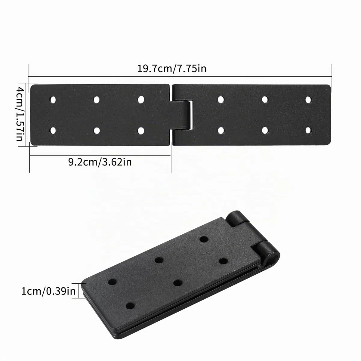 Bisagra Plegable para Puerta y Cajón, 4 Unidades - Bisagra de Metal Negro para Muebles, Resistente para Puertas de Madera y Jardín