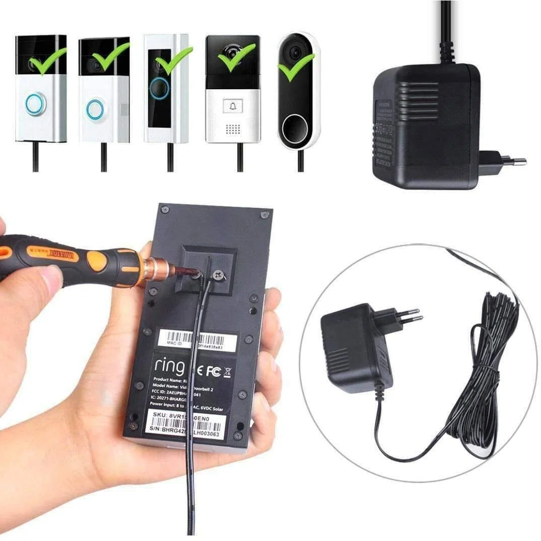 Transformador de timbre, 10 m, cable de alimentación para timbre de vídeo