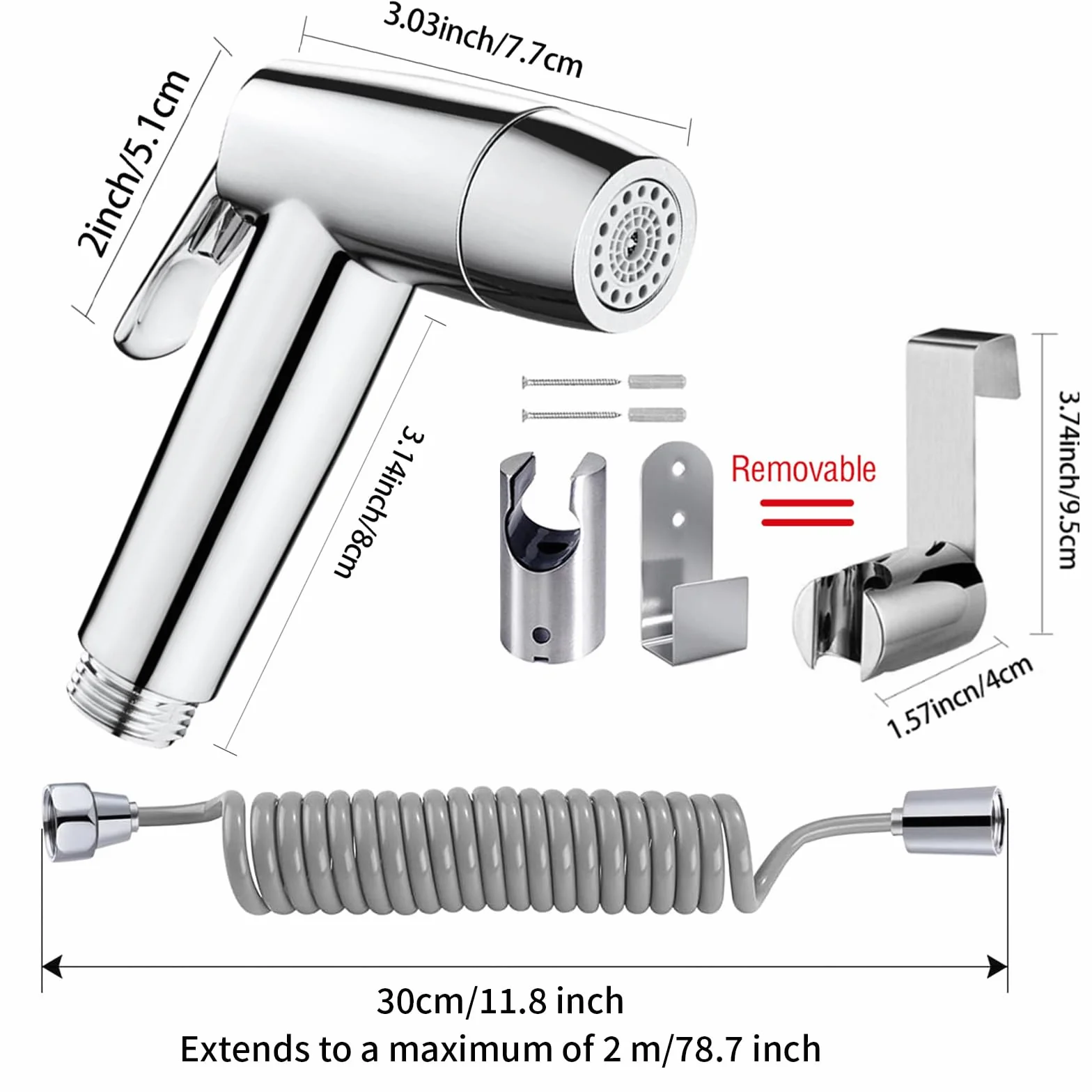 Bidé de mano pulverizador de baño con manguera de resorte soporte de pared, Closestool, cacerola de cuclillas, flor de agua, pañal de paño de limpieza para baño