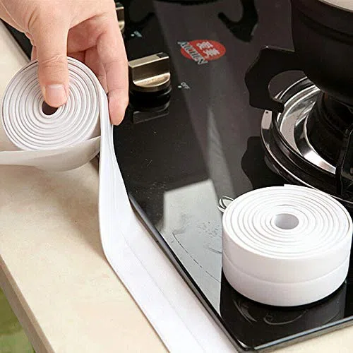 1 cinta adhesiva, color beige, resistente a la corrosión, para cocina, lavavajillas y junta angular entre la cerámica y la pared.