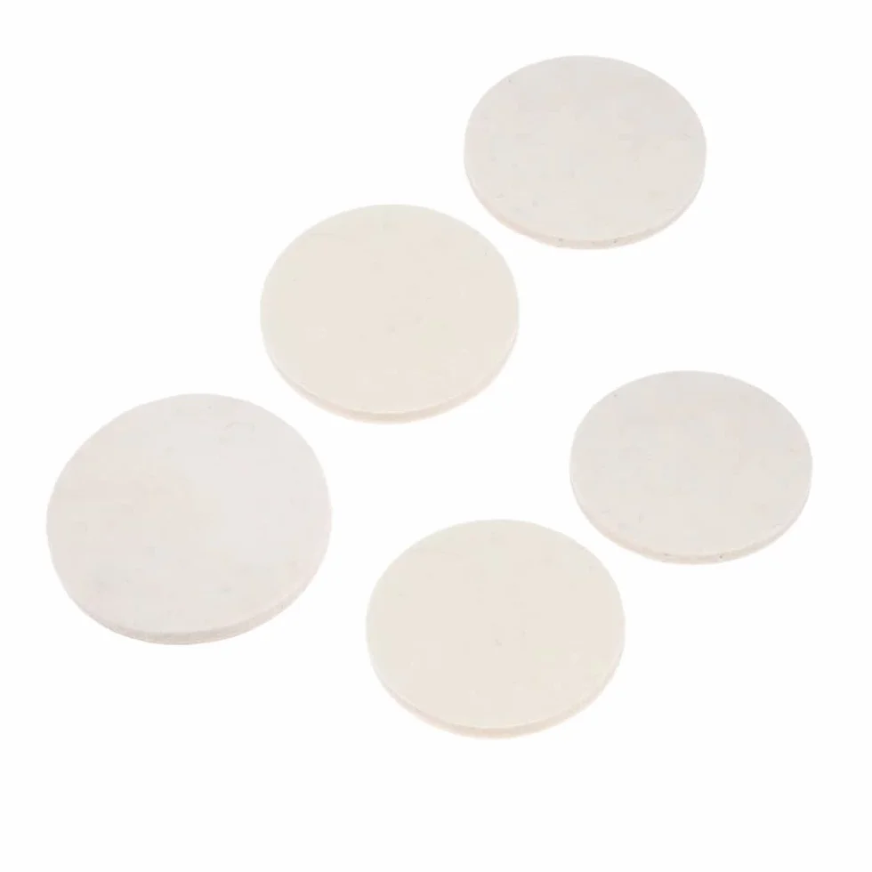 5 almohadillas de pulido de fieltro de lana de 125 mm x 8 mm (L*D) para pulir vidrio, plástico, metal, mármol, disco de pulido para cocina, baño, lijadora orbital