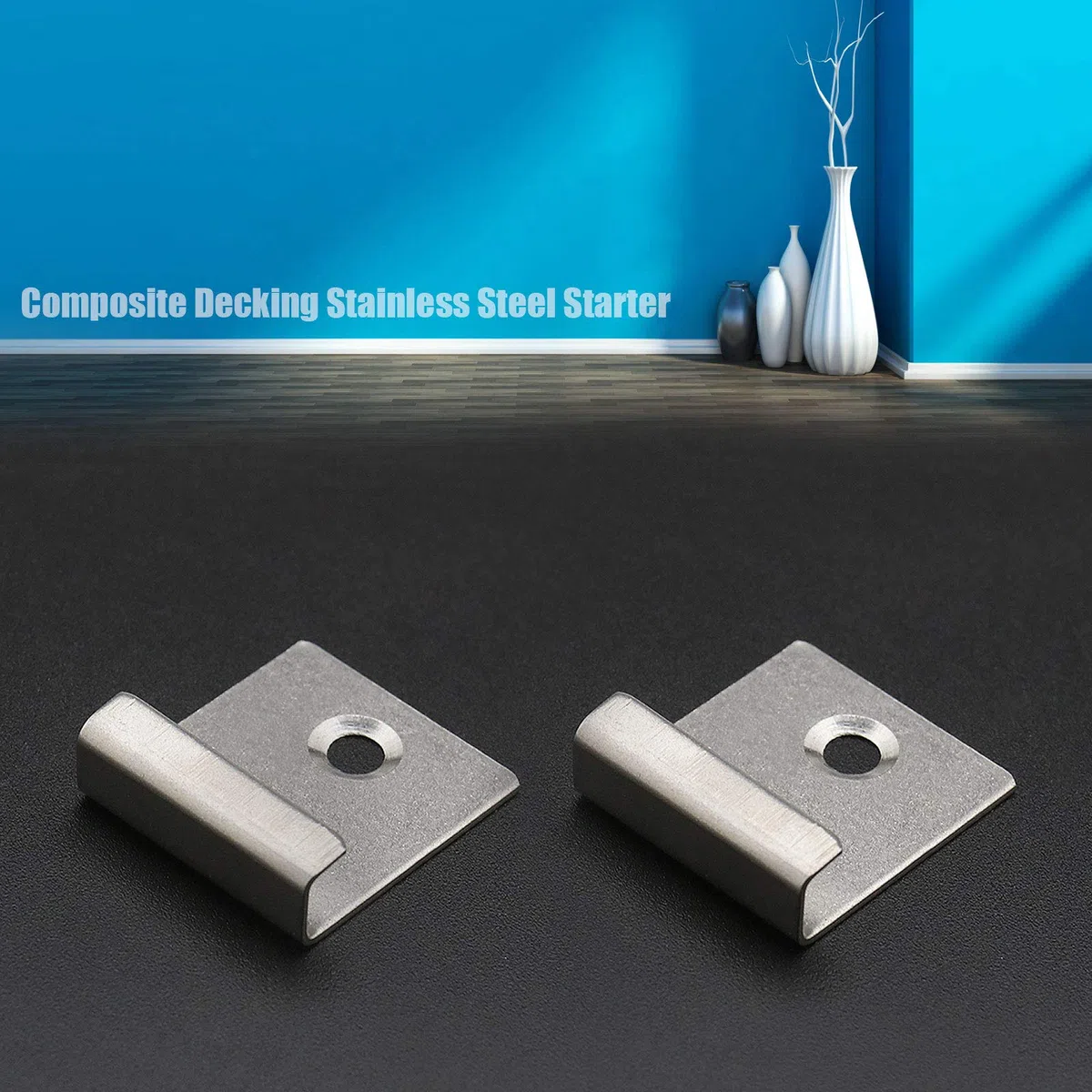 Clip de tablero de sujeción oculto para cubierta de cubierta, 25 uds., con tornillo autorroscante, Hardware DIY de acero inoxidable para tablero de madera de 8mm