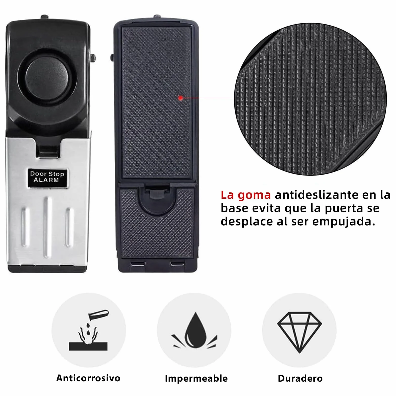Tope de puerta inalámbrico con alarma 120 dB antirrobo para hotel hogar viaje 2 unidades