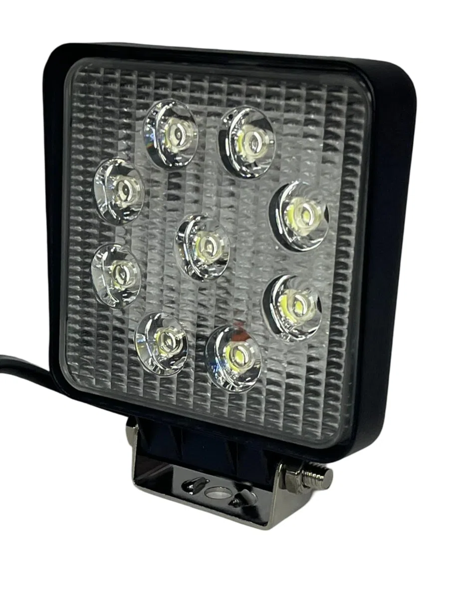 Faro de Trabajo LED Rectangular 27W, 9 LEDs 2160 lúmenes, IP68 Impermeable 10-30V | Lámpara de Trabajo para Off-Road, Tractor, Camión, 4x4, Coches | Foco Exterior 12V/24V, Luz Blanca, 30,000 horas