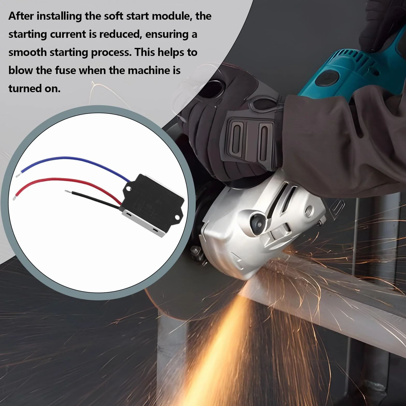 Módulo de Arranque Suave para Herramientas Eléctricas 16A 3600W para Sierra de Mesa Sierra Ingletadora Amoladora Angular Compatible con Makita Compatible con Dewalt Compatible con Bosch