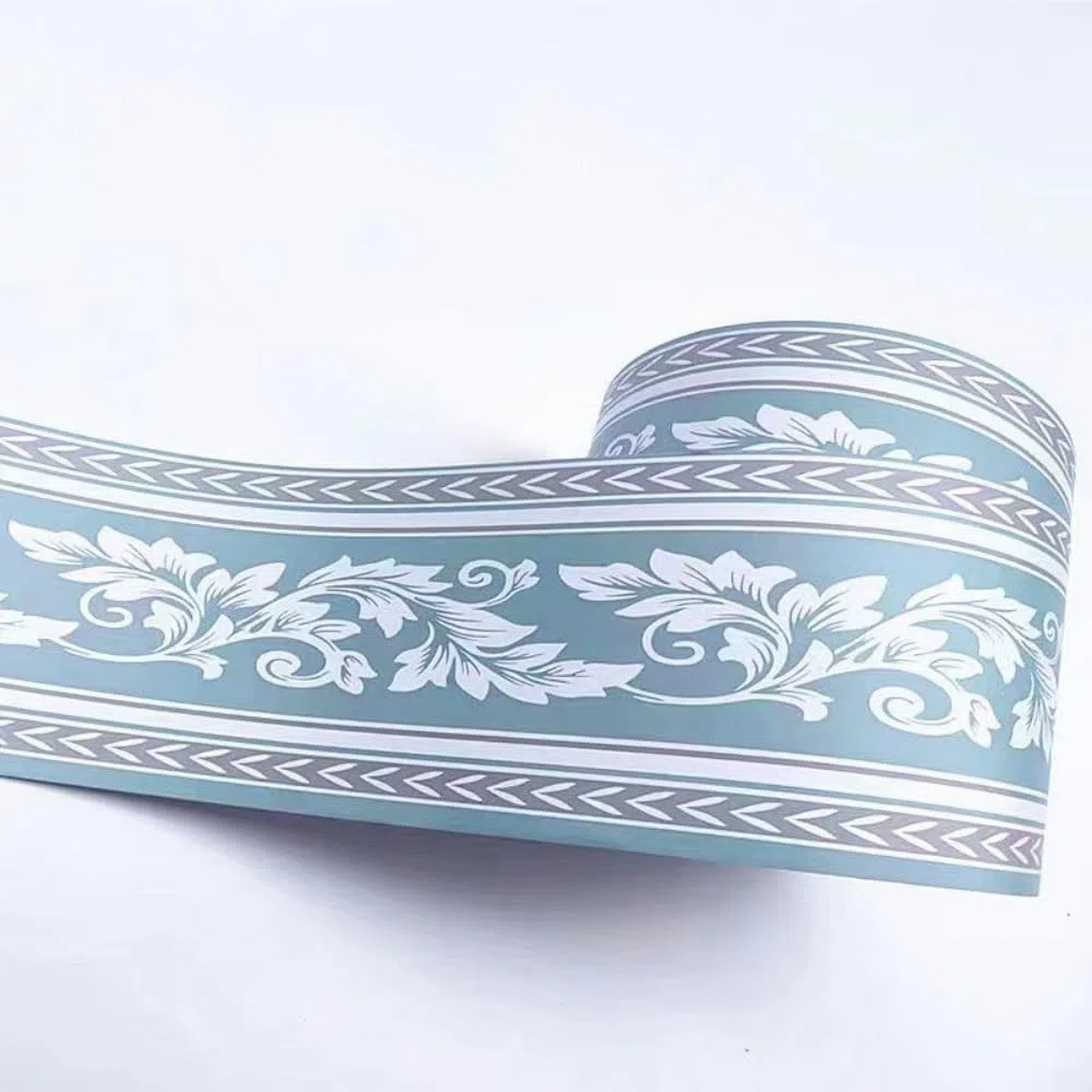 Cenefas Adhesivas para Cocina Baño Decorativas Hoja de buttercup azul claro 12cm X 1000cm Fácil Aplicación Resistente Agua
