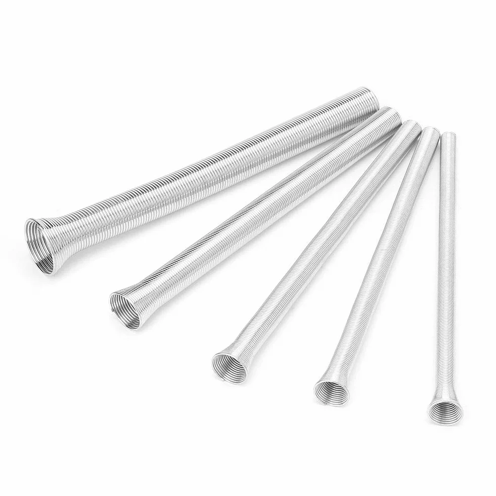 Kit de tubo de resorte, 5 uds, 21 cm, tubo externo para doblar, dobladora de tubo de resorte, PVC, cable eléctrico para doblar, tubo de cobre, protector de doblado