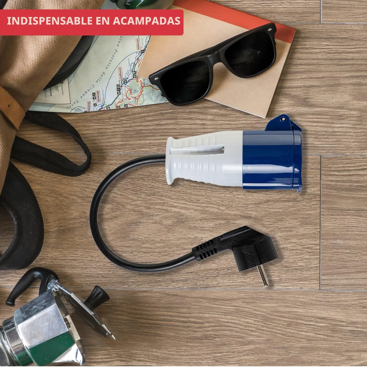 GADLANE Adaptador de enchufe caravana de 16A - adaptador europeo de camping eléctrico, impermeable IP44, toma de camping para exteriores CEE para conexión al sitio de camping, 35 cm (200-250V)