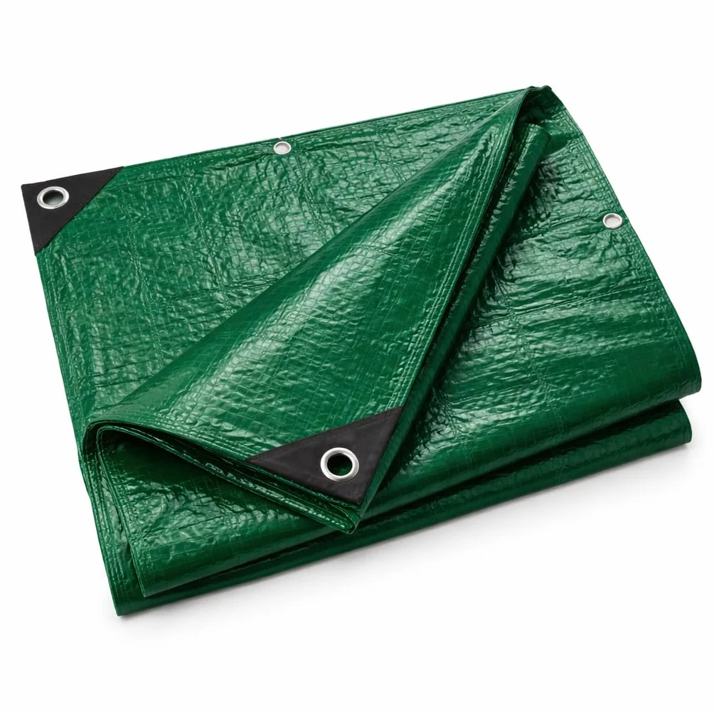 Lona de 2 x 2 cm, 200 g/m², verde, con ojales, impermeable, lona de jardín y protección, lona multiusos, verde, lona de construcción para suelo de tienda de campaña, lona para tienda de campaña y
